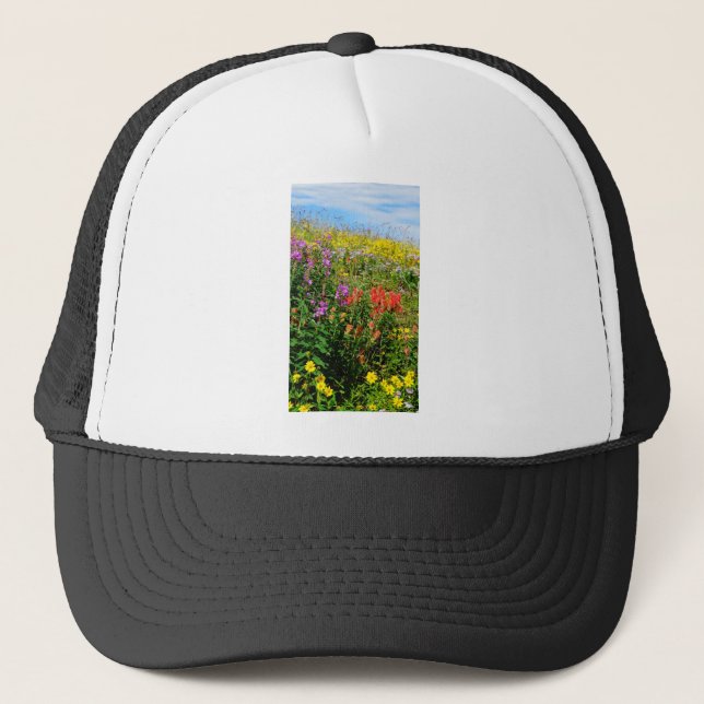 Gorra De Camionero Flores silvestres de Montaña Rocosa (Anverso)