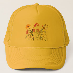Gorra De Camionero Flores silvestres , Flora pastelera botánica vinta