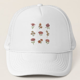 Gorra De Camionero Flores silvestres Vintage Flowers Botánico