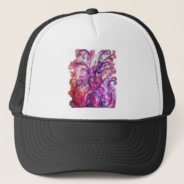 Gorra De Camionero FLORES SIMILARES azul rosa brillante (Anverso)