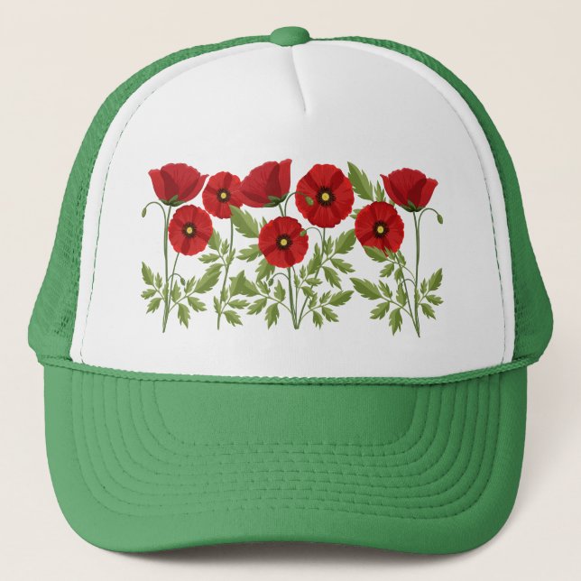 Gorra De Camionero Flores veraniegas alegres con adormidera (Anverso)
