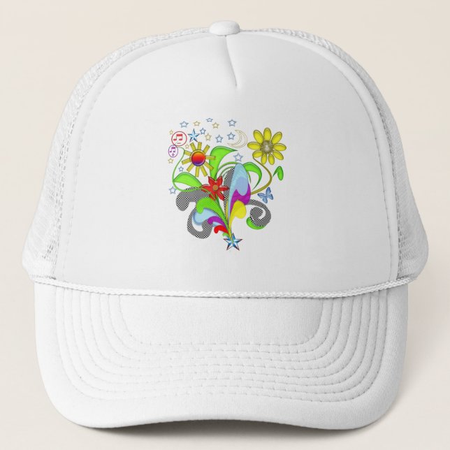 Gorra De Camionero Flores y camisetas y regalos para Swirls (Anverso)