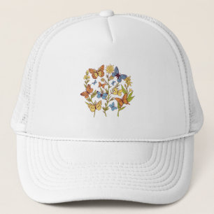 Gorra De Camionero Flores y mariposas