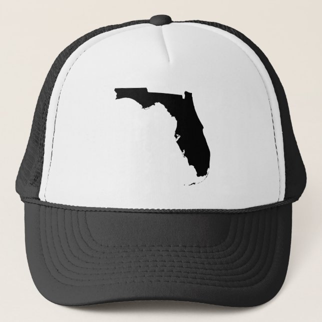 Gorra De Camionero Florida en blanco y negro (Anverso)