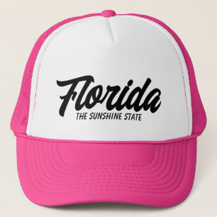 Gorra De Camionero Florida tipografía de escritura del estado del sol