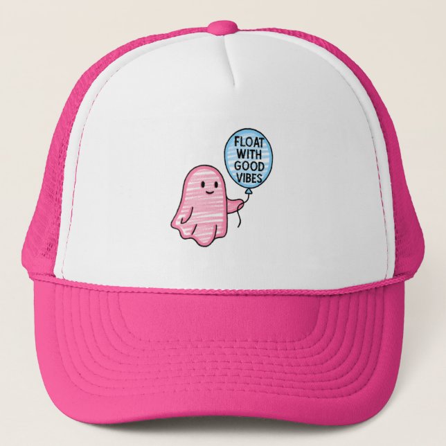 Gorra De Camionero Flota con buenos vibraciones diseño lindo boo (Anverso)
