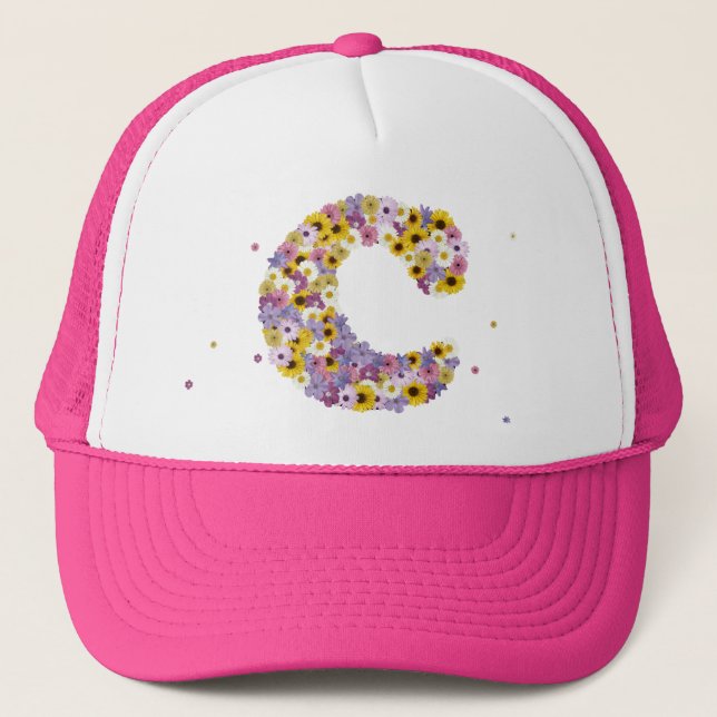 Gorra De Camionero Flower letter C (Anverso)