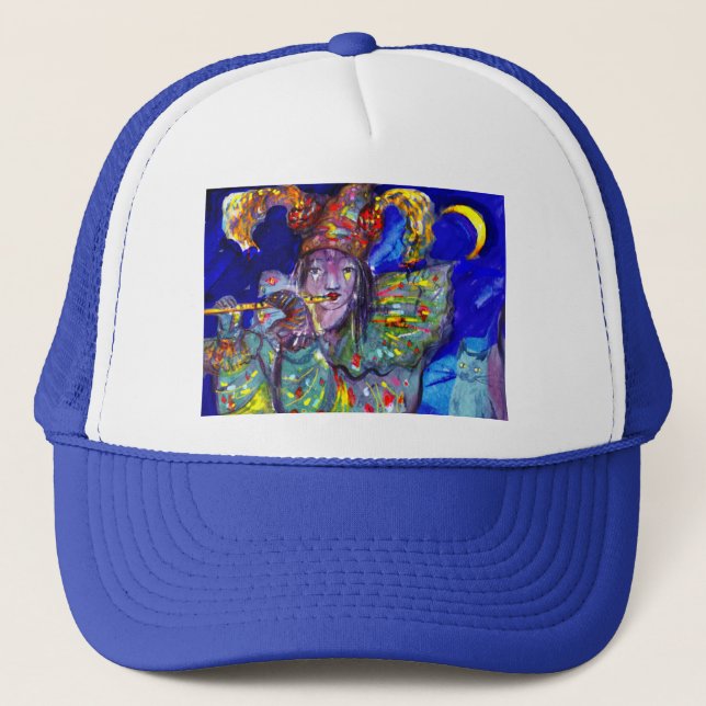 Gorra De Camionero FLUTISTA EN AZUL / Noche de Carnaval veneciana (Anverso)