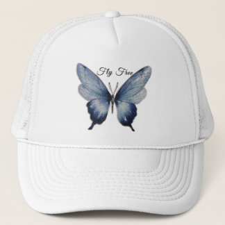 Gorra De Camionero Fly Free – Blue Butterfly Art Design