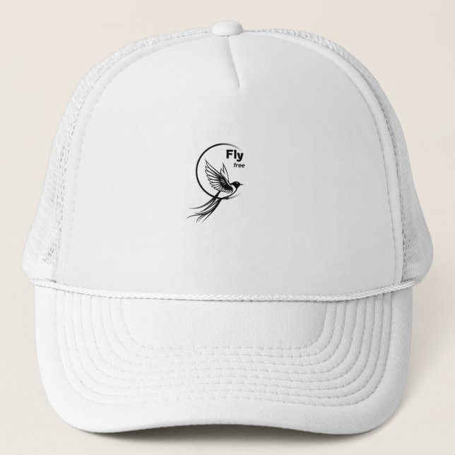Gorra De Camionero Fly Free Minimalist Bird Silhouette (Anverso)