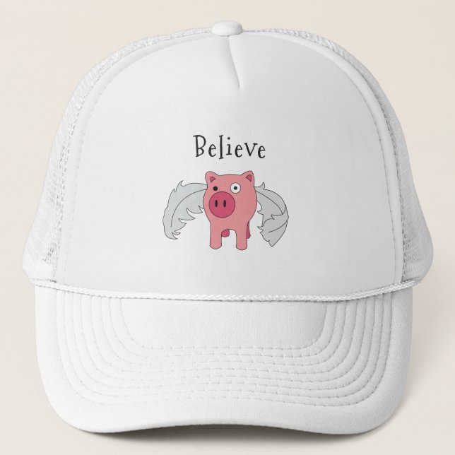 Gorra De Camionero Flying Pig Believe (Anverso)