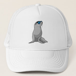 Gorra De Camionero Foca con gafas de sol