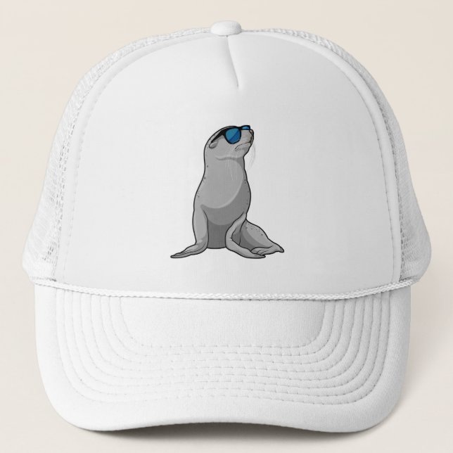 Gorra De Camionero Foca con gafas de sol (Anverso)