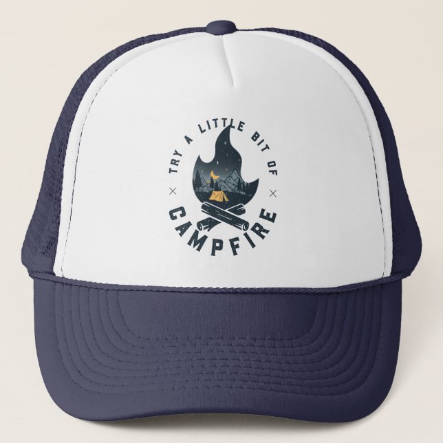 Gorra De Camionero Fogata de camping de Guay bajo las montañas Stars (Anverso)