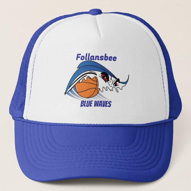 Gorra De Camionero Follansbee Blue Waves Basketball (Anverso)