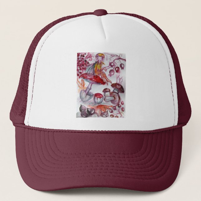 Gorra De Camionero FOLLETO MÁGICO DE HABITACIONES Fantasía floral bla (Anverso)