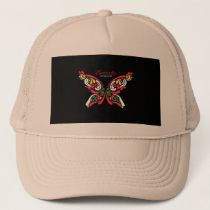 Gorra De Camionero Fondo con hermosa mariposa. Ilustración del tatuaj