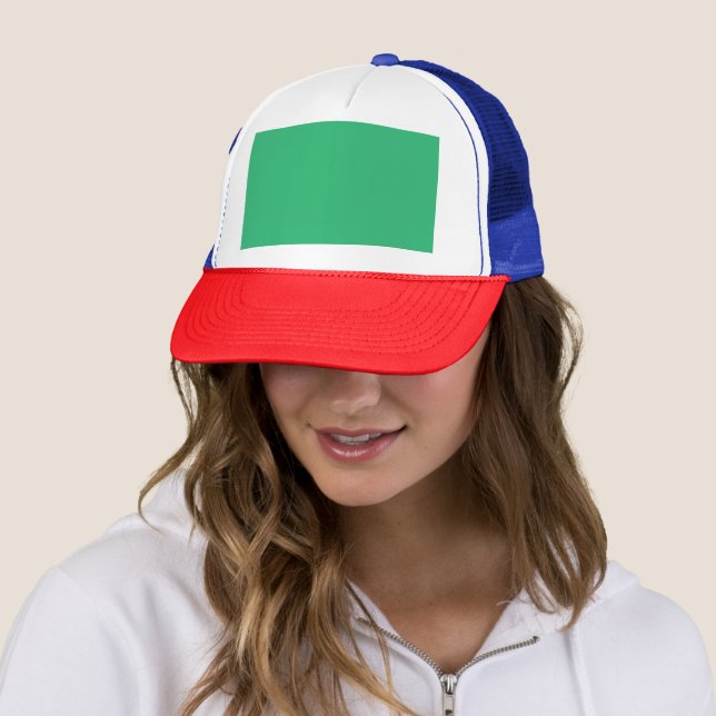 Gorra De Camionero fondo verde con borde blanco (In situ)