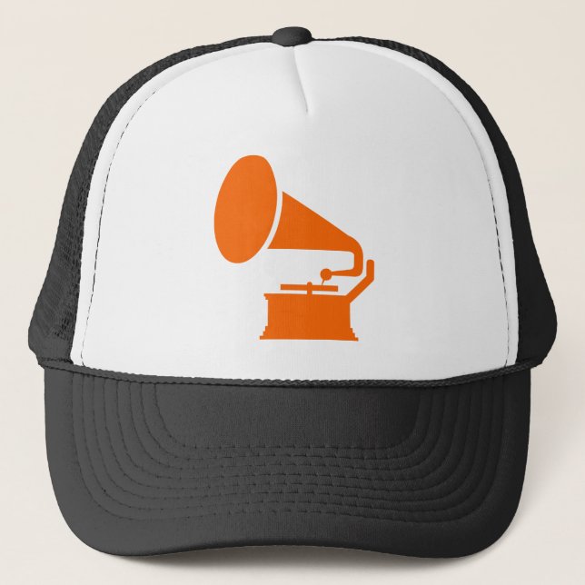 Gorra De Camionero Fonógrafo - Naranja (Anverso)
