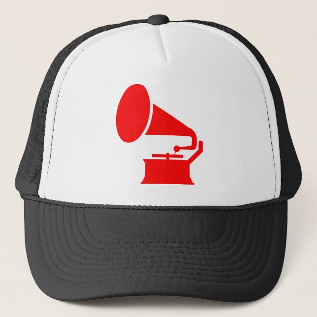 Gorra De Camionero Fonógrafo - Rojo (Anverso)
