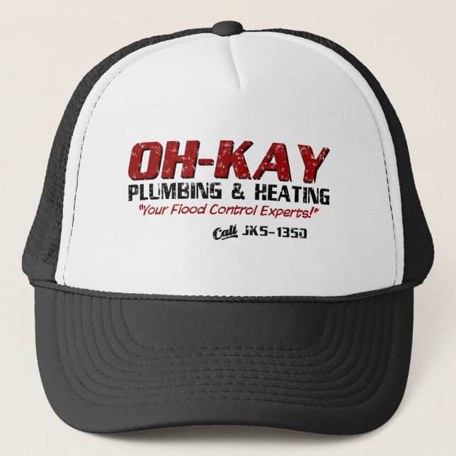 Gorra De Camionero Fontanería y calefacción de OH-KAY (apenadas) (Anverso)