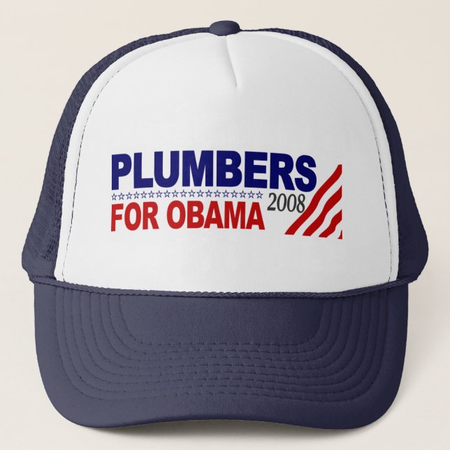 Gorra De Camionero Fontaneros para Obama 2008 (Anverso)