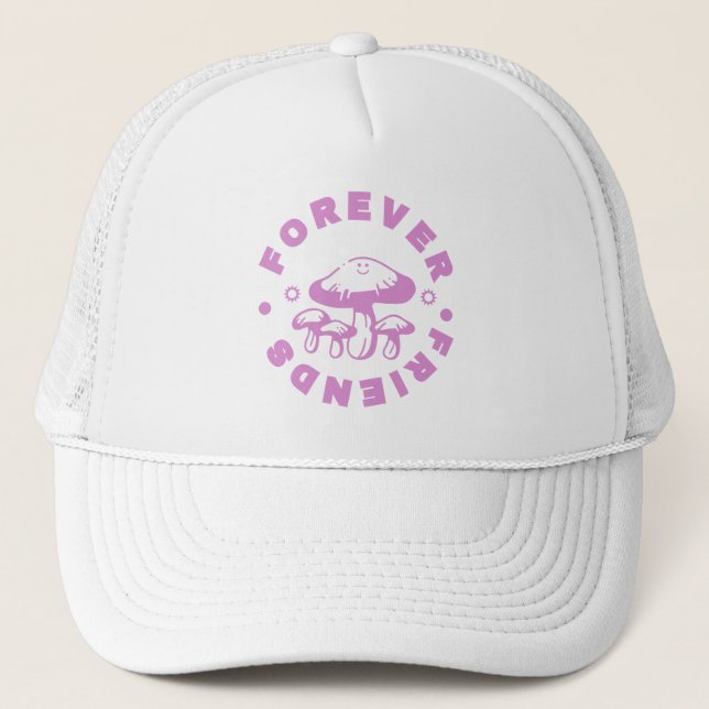 Gorra De Camionero Forever Friends burla hongo rosado (Anverso)