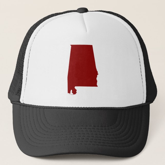 Gorra De Camionero Forma de Alabama rojo oscuro (Anverso)