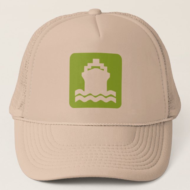 Gorra De Camionero Forma de barco - Verde marciano (Anverso)