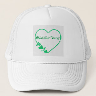 Gorra De Camionero Forma de corazón de color verde con nombre de text