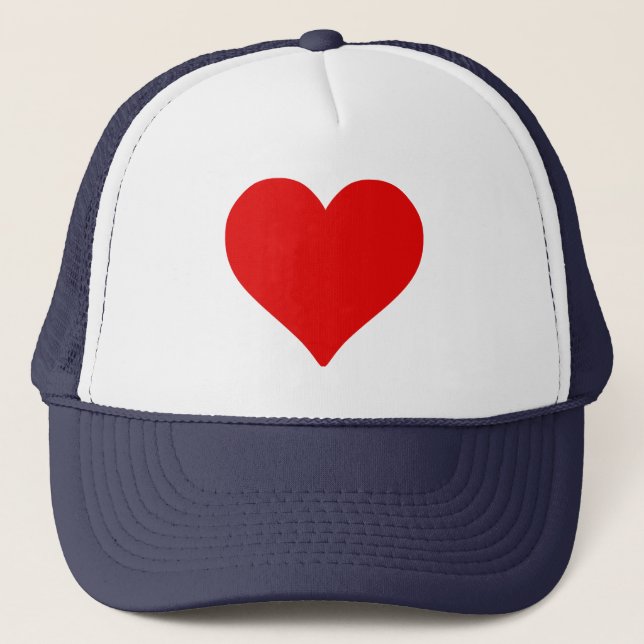 Gorra De Camionero Forma de corazón rojo Amor Clásico Minimalismo sim (Anverso)