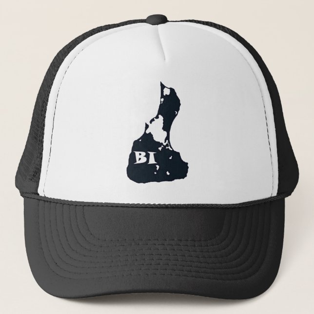 Gorra De Camionero Forma de la isla del BI del Block Island (Anverso)