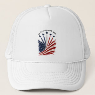 Gorra De Camionero Formación Patriótica de Jets Arte de la Bandera Am