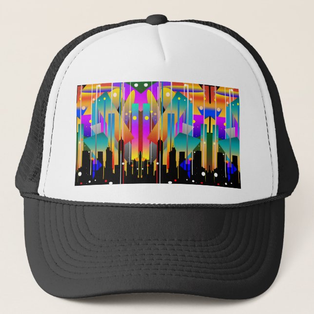 Gorra De Camionero Formas geométricas abstractas de Nueva York modern (Anverso)