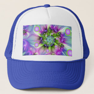 Gorra De Camionero Formas redondeadas en espiral coloridas Resumen de