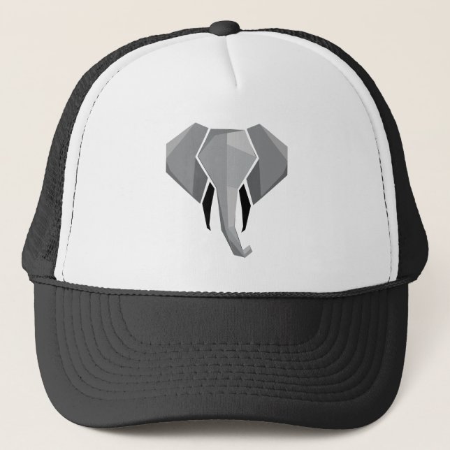 Gorra De Camionero Formas simples Geometría Cabeza elefante (Anverso)