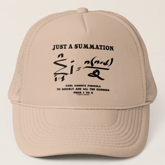 Gorra De Camionero Fórmula Carl Gauss, ecuación matemática de resumen (Anverso)