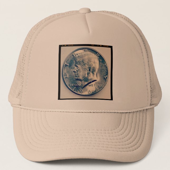 Gorra De Camionero Foto cuadrada - medio dólar JFK (Anverso)