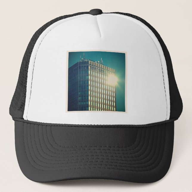 Gorra De Camionero Foto cuadrada - Sol en un edificio (Anverso)