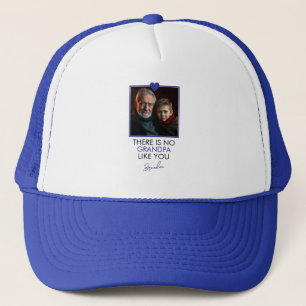 Gorra De Camionero Foto de abuelo de nieto de corazón azul simple