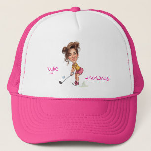 Gorra De Camionero Foto de caricatura personalizada de mamá tenista