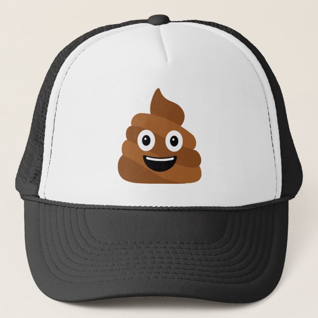 Gorra De Camionero Foto de la Emoji de Poo (Anverso)