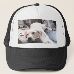 Gorra De Camionero Foto de perro blanco lindo colgando al mejor papá 