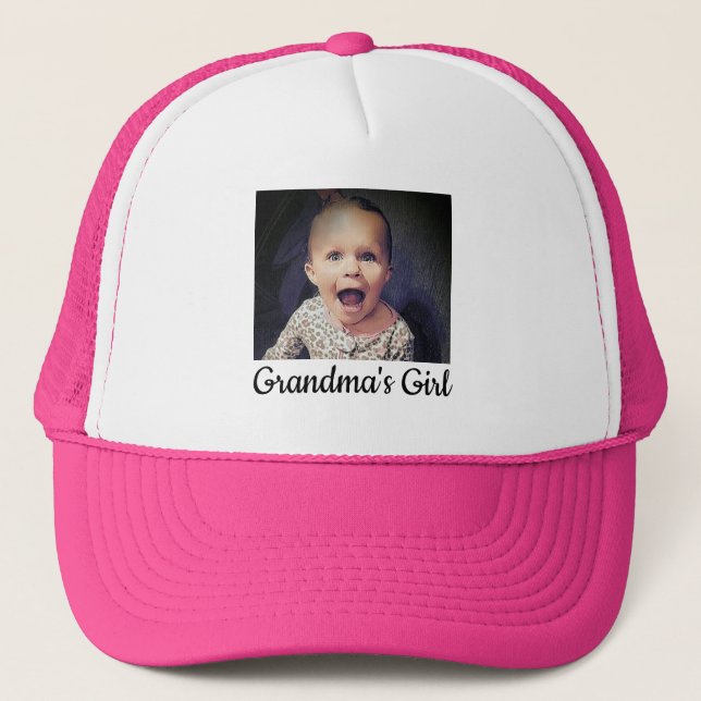 Gorra De Camionero Foto del Personalizado Chica de la abuela (Anverso)