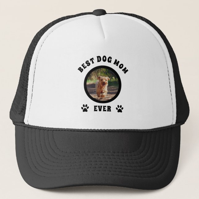 Gorra De Camionero Foto personalizada de la mejor madre del perro Per (Anverso)