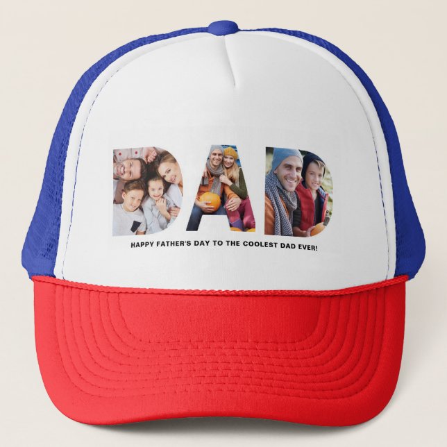 Gorra De Camionero Foto personalizada del Día del Padre 3 (Anverso)