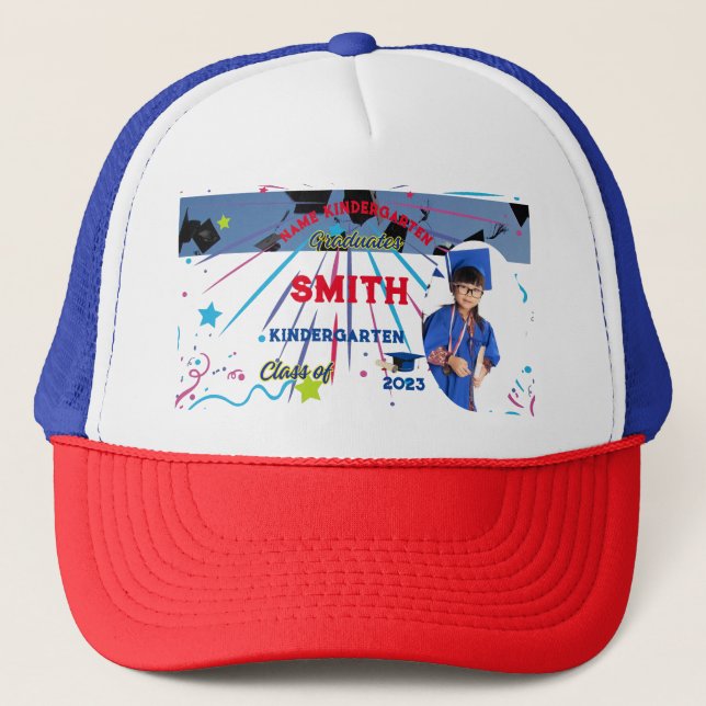 Gorra De Camionero Foto y nombre del jardín de infantes de Trucker Ha (Anverso)