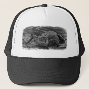 Gorra De Camionero Fotografía en blanco y negro del caimán estadoun
