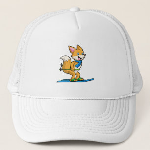 Gorra De Camionero Fox como esquiador con bastones de esquí y esquí
