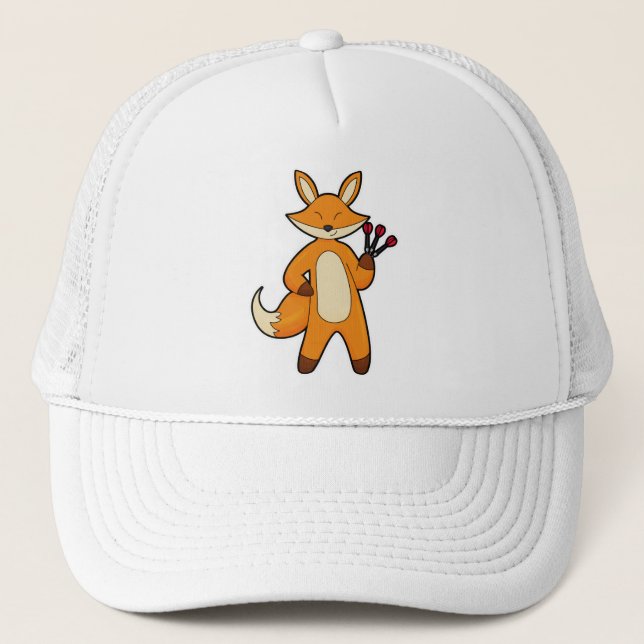 Gorra De Camionero Fox como jugador de Dart con Darts (Anverso)